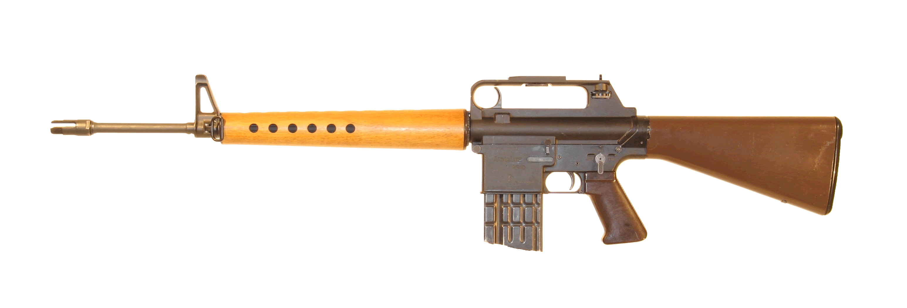 Figure 1d First model AR10 rifle with wooden hand guard (original A.I